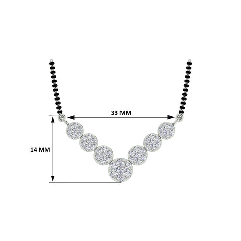 18k White Gold and Diamond Mangalsutra Necklace and gold weight of 6.36g