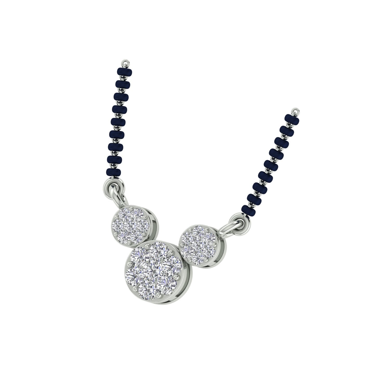 18k White Gold and Diamond Mangalsutra Necklace and gold weight of 3.73g