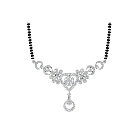 18k White Gold and Diamond Mangalsutra Necklace and gold weight of 8.35g