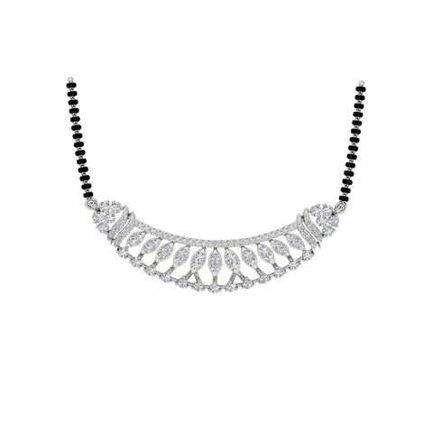 18k White Gold and Diamond Mangalsutra Necklace with gold weight of 8.43g