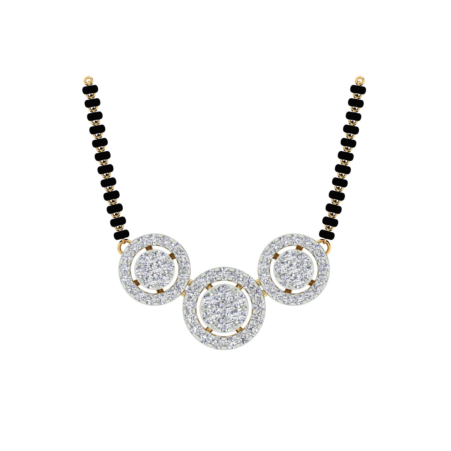 18k Yellow Gold and Diamond Mangalsutra Necklace and gold weight of 6.66g