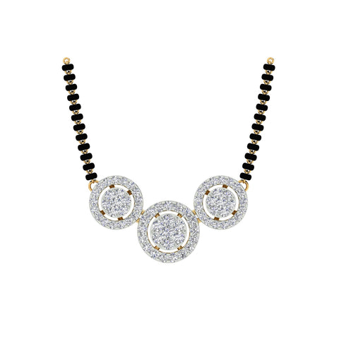 18k Yellow Gold and Diamond Mangalsutra Necklace and gold weight of 6.66g