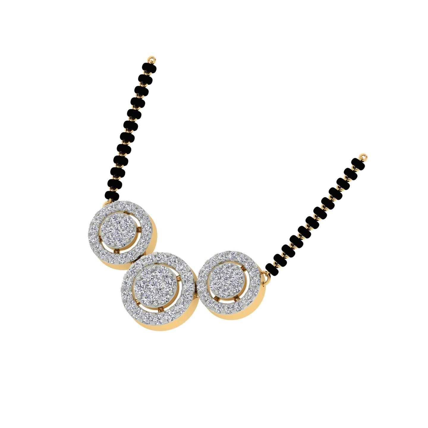 18k Yellow Gold and Diamond Mangalsutra Necklace and gold weight of 6.66g