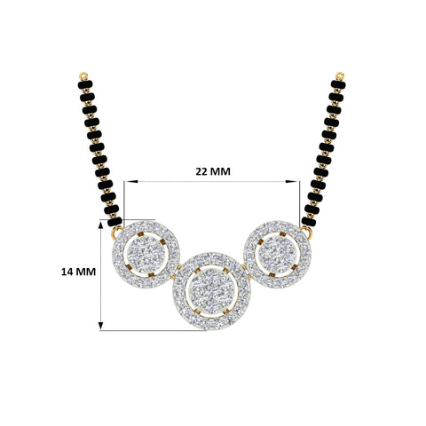 18k Yellow Gold and Diamond Mangalsutra Necklace and gold weight of 6.66g