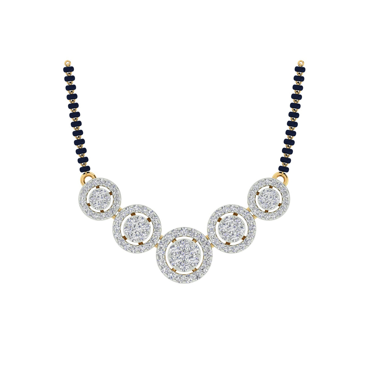 18k Yellow Gold and Diamond Mangalsutra Necklace and gold weight of 8.54g