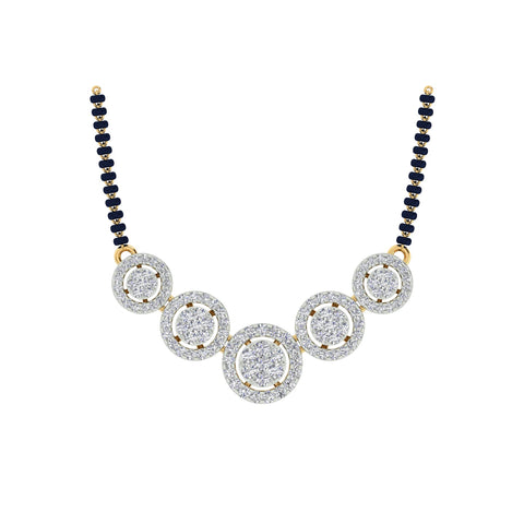 18k Yellow Gold and Diamond Mangalsutra Necklace and gold weight of 8.54g