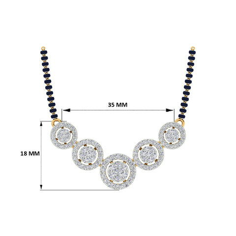 18k Yellow Gold and Diamond Mangalsutra Necklace and gold weight of 8.54g