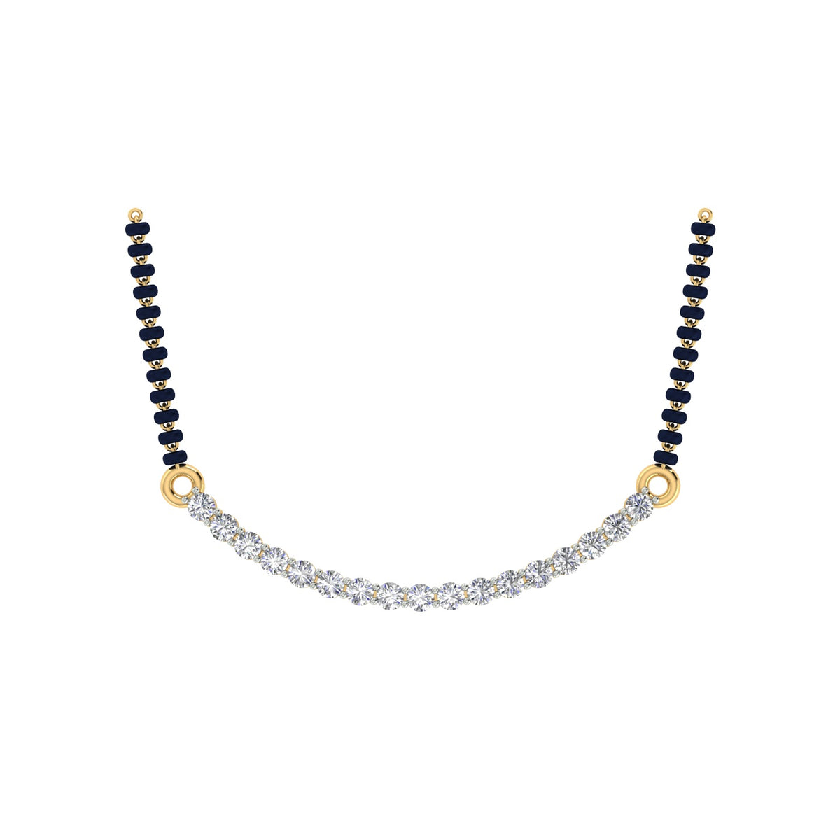 18k Yellow Gold and Diamond Mangalsutra Necklace and gold weight of 5.35g