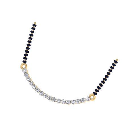 18k Yellow Gold and Diamond Mangalsutra Necklace and gold weight of 5.35g