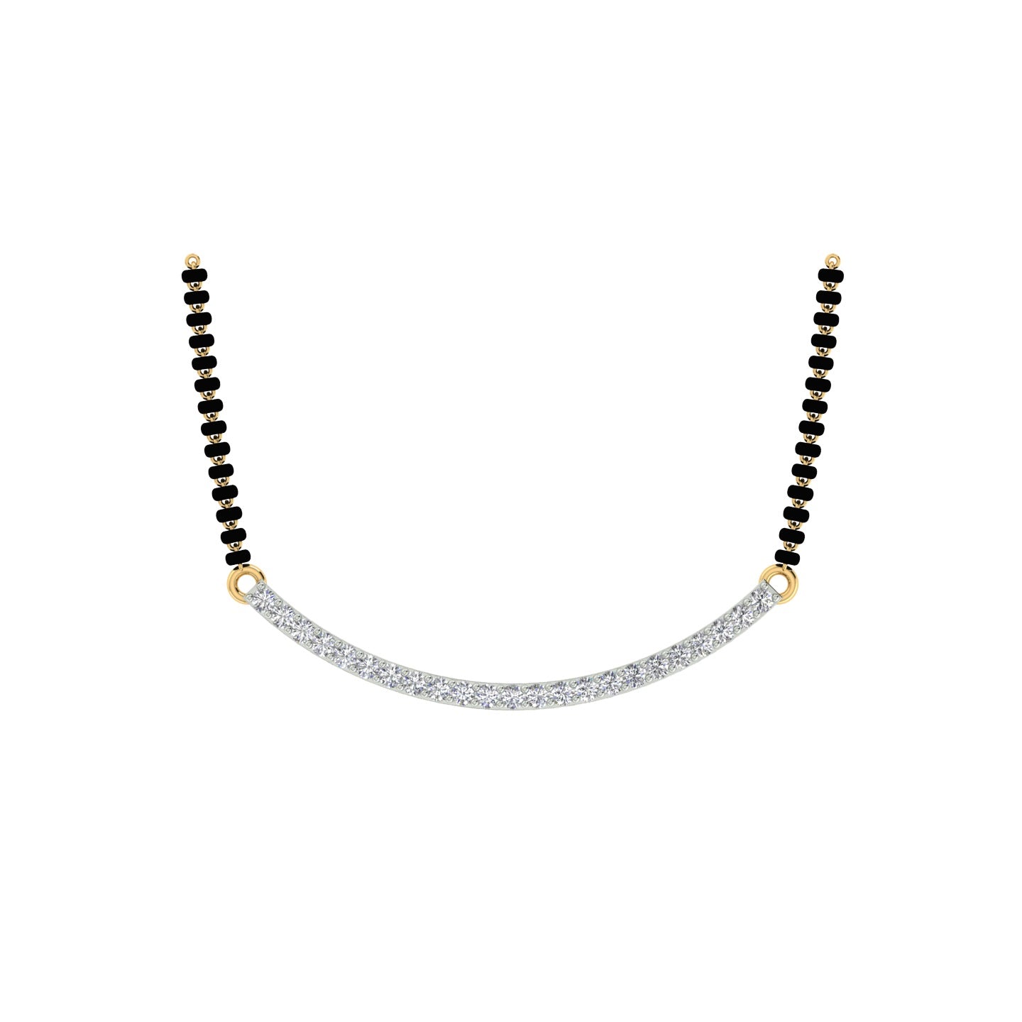 18k Yellow Gold and Diamond Mangalsutra Necklace and gold weight of 4.94g