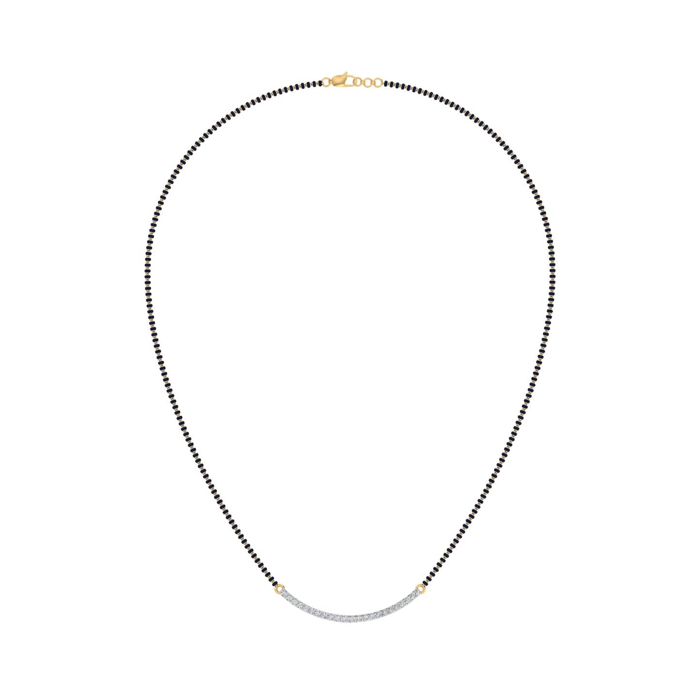 18k Yellow Gold and Diamond Mangalsutra Necklace and gold weight of 4.94g