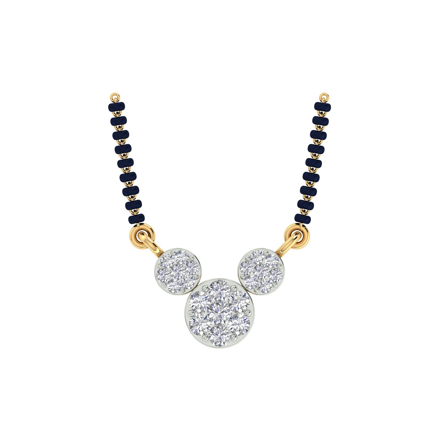 18k Yellow Gold and Diamond Mangalsutra Necklace and gold weight of 3.77g