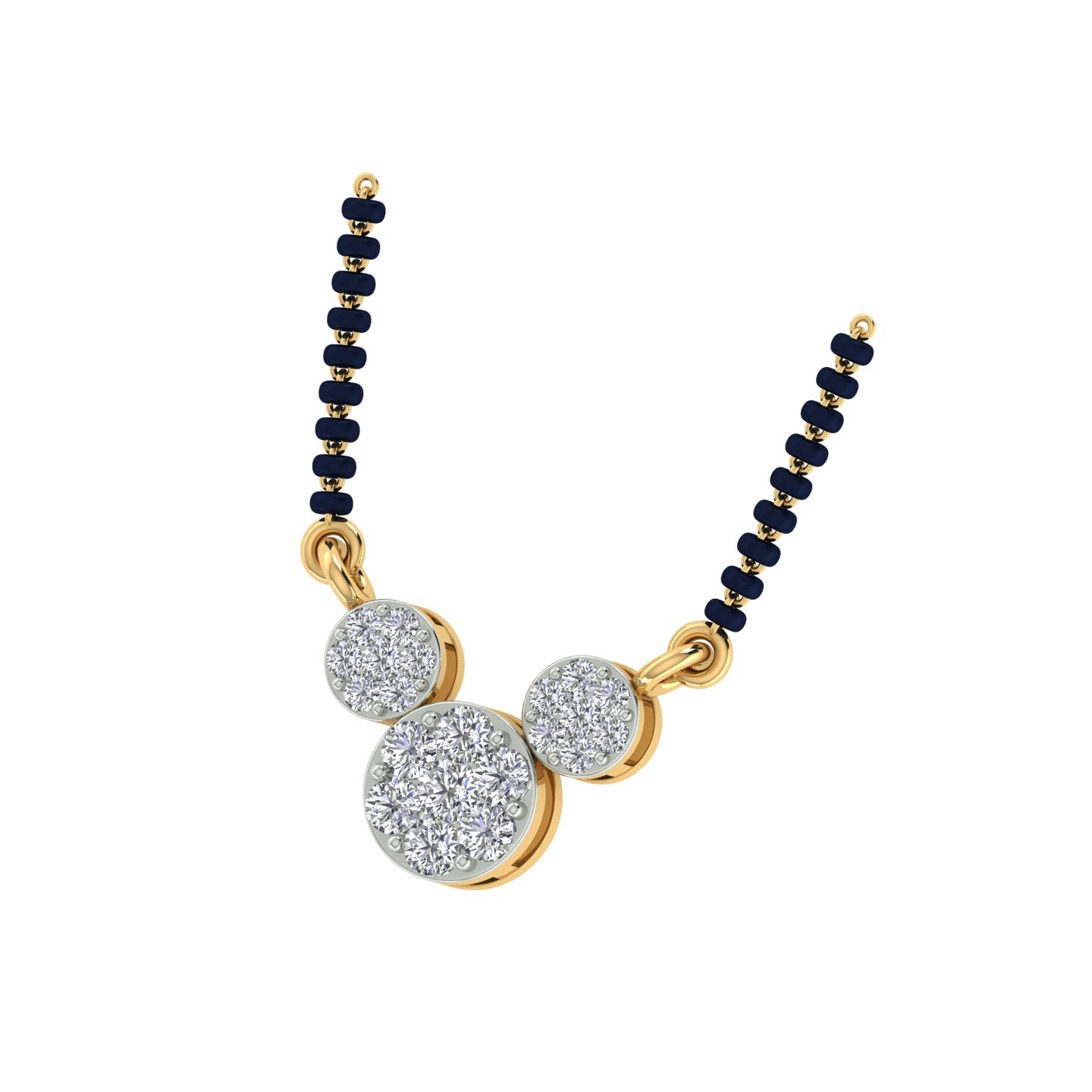 18k Yellow Gold and Diamond Mangalsutra Necklace and gold weight of 3.77g