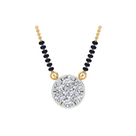 18k Yellow Gold and Diamond Mangalsutra Necklace and gold weight of 3.08g