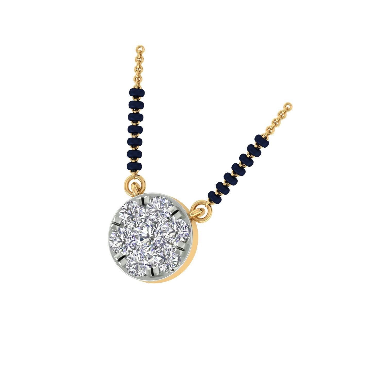 18k Yellow Gold and Diamond Mangalsutra Necklace and gold weight of 3.08g