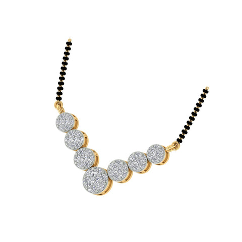 18k Yellow Gold and Diamond Mangalsutra Necklace and gold weight of 6.12g