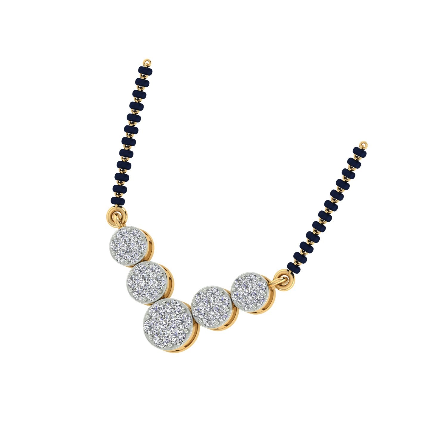 18k Yellow Gold and Diamond Mangalsutra Necklace and gold weight of 5.39g