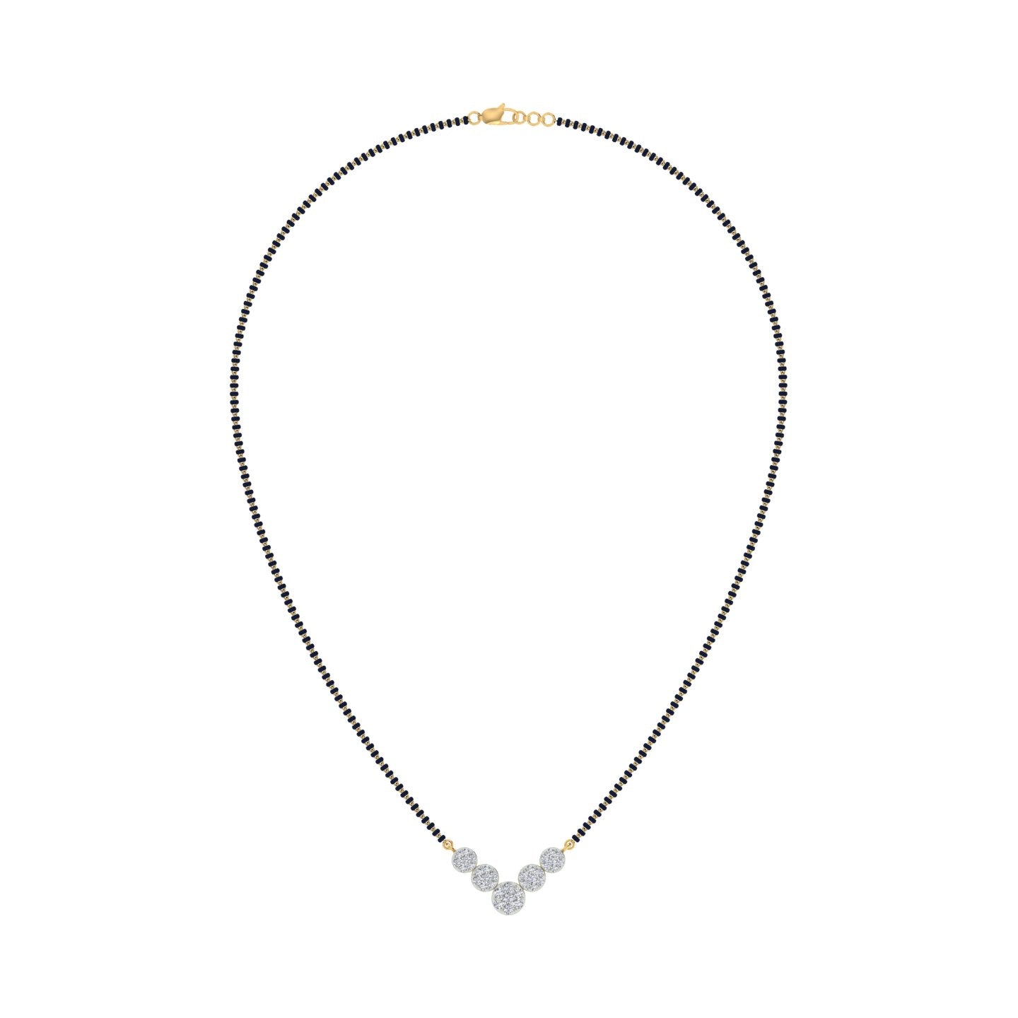 18k Yellow Gold and Diamond Mangalsutra Necklace and gold weight of 5.39g