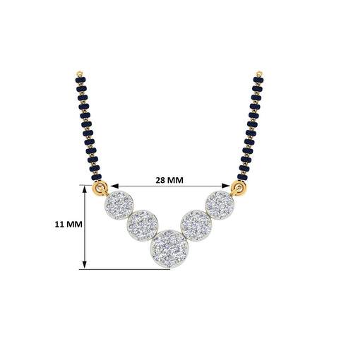 18k Yellow Gold and Diamond Mangalsutra Necklace and gold weight of 5.39g