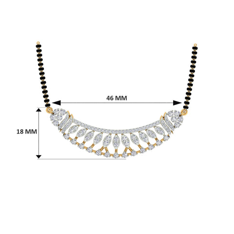 18k Yellow Gold and Diamond Mangalsutra Necklace and gold weight of 8.43g