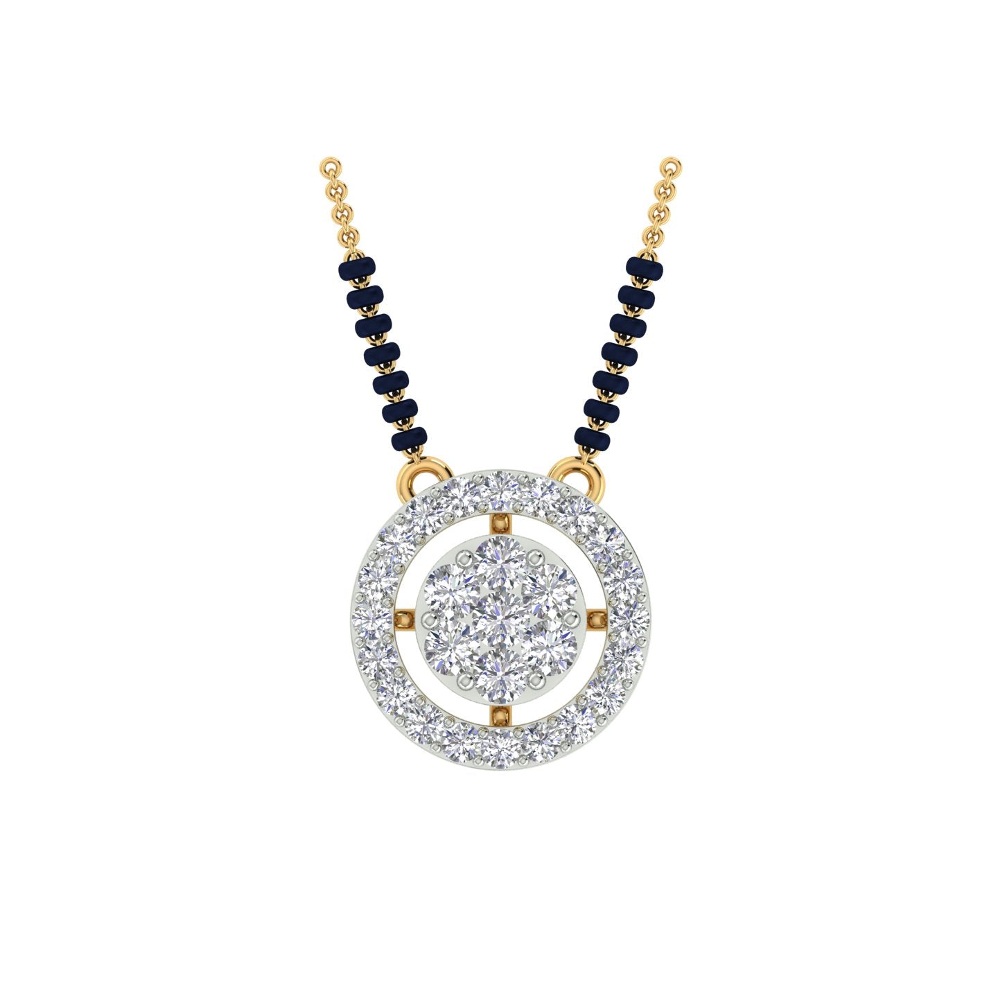 18k Yellow Gold and Diamond Mangalsutra Necklace and gold weight of 4.623g