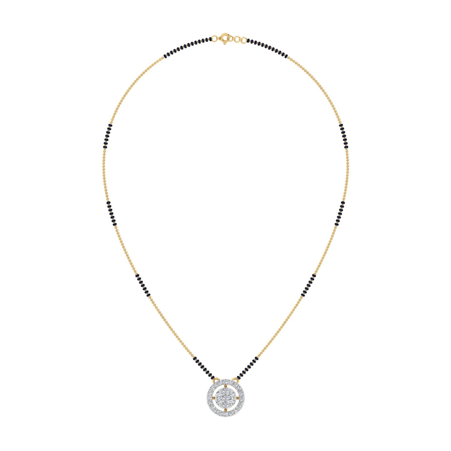 18k Yellow Gold and Diamond Mangalsutra Necklace and gold weight of 4.623g