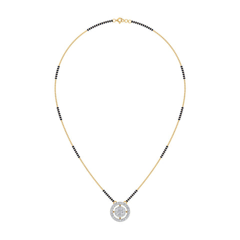 18k Yellow Gold and Diamond Mangalsutra Necklace and gold weight of 4.623g