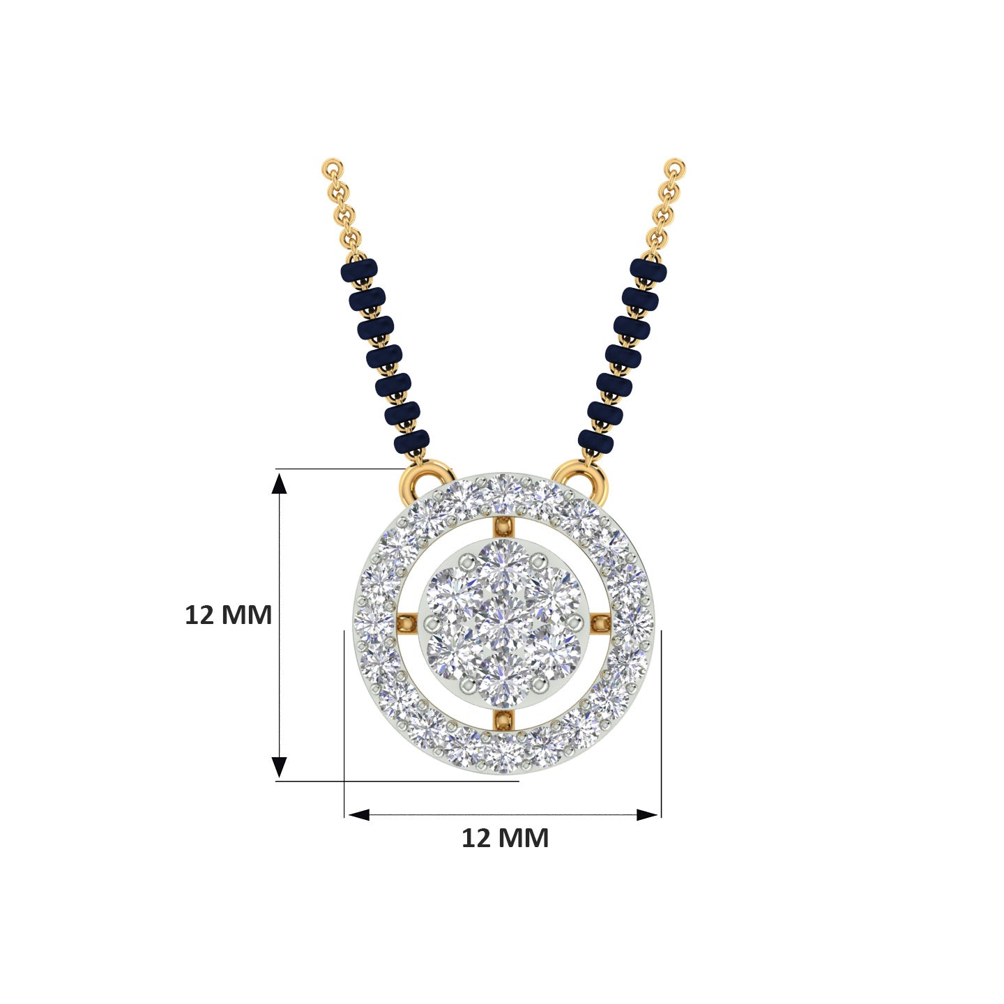 18k Yellow Gold and Diamond Mangalsutra Necklace and gold weight of 4.623g