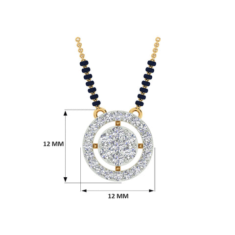 18k Yellow Gold and Diamond Mangalsutra Necklace and gold weight of 4.623g