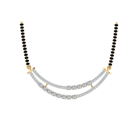 18k Yellow Gold and Diamond Mangalsutra Necklace and gold weight of 6.41g