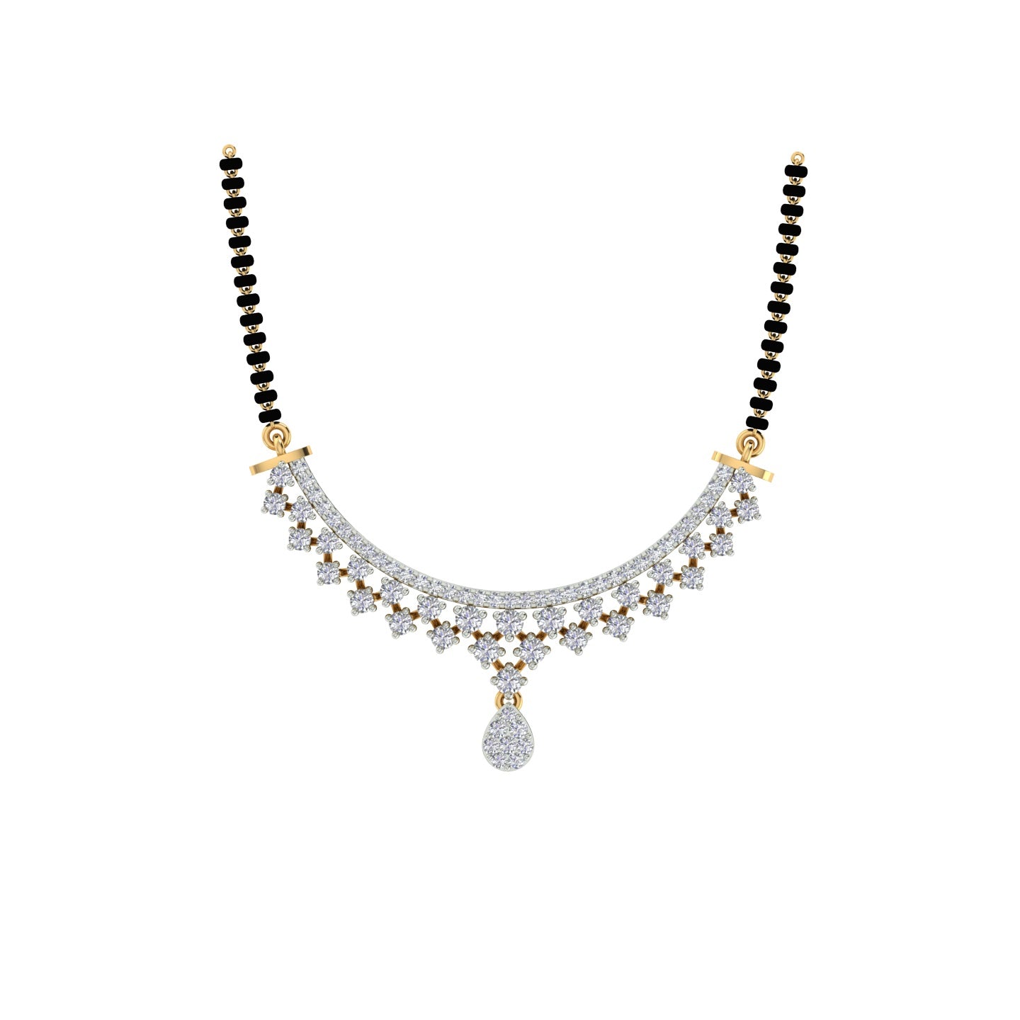 18k Yellow Gold and Diamond Mangalsutra Necklace and gold weight of 6.64g