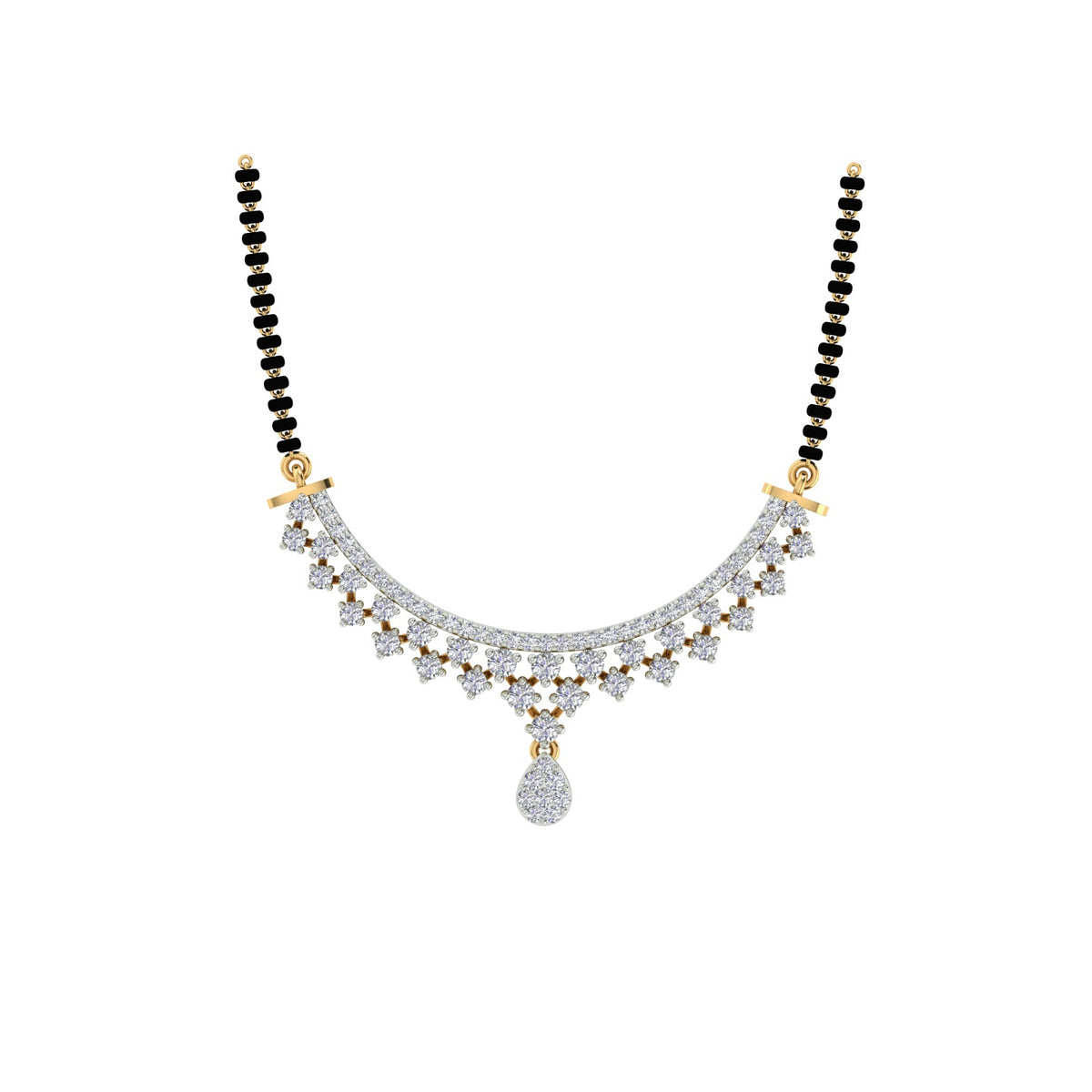 18k Yellow Gold and Diamond Mangalsutra Necklace and gold weight of 6.64g