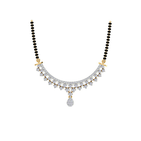 18k Yellow Gold and Diamond Mangalsutra Necklace and gold weight of 6.64g