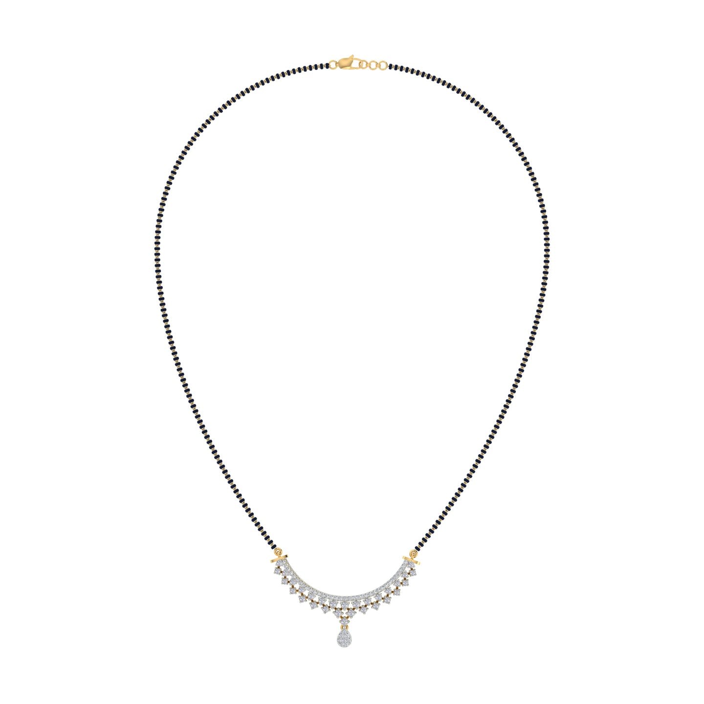 18k Yellow Gold and Diamond Mangalsutra Necklace and gold weight of 6.64g