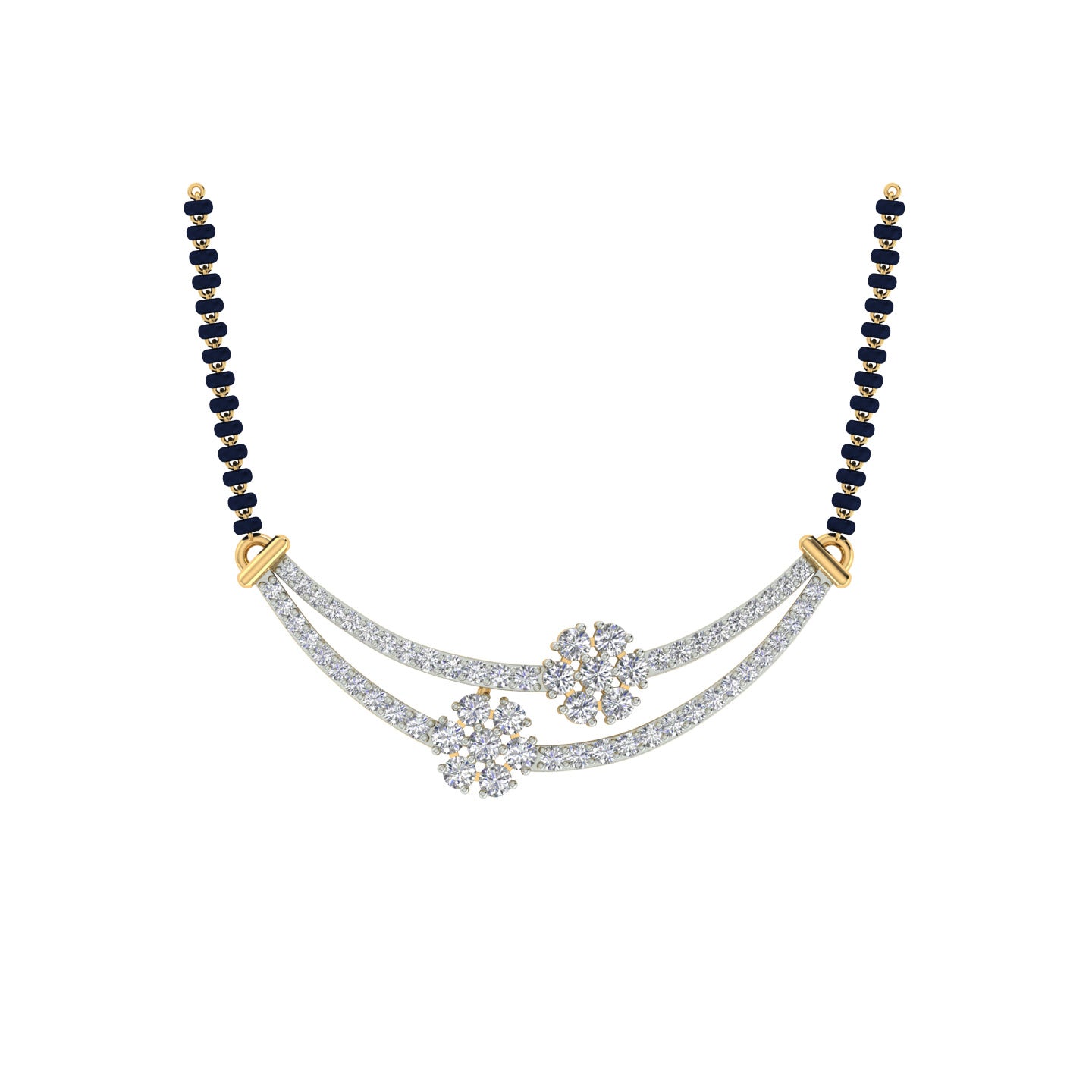 18k Yellow Gold and Diamond Mangalsutra Necklace and gold weight of 6.26g