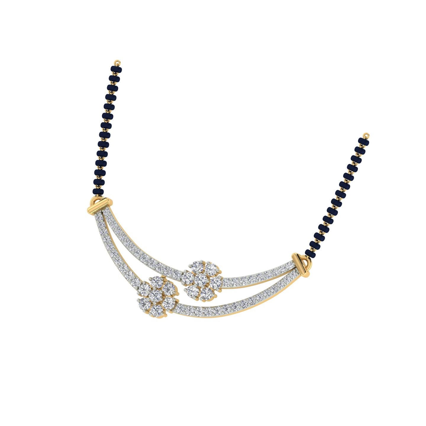 18k Yellow Gold and Diamond Mangalsutra Necklace and gold weight of 6.26g