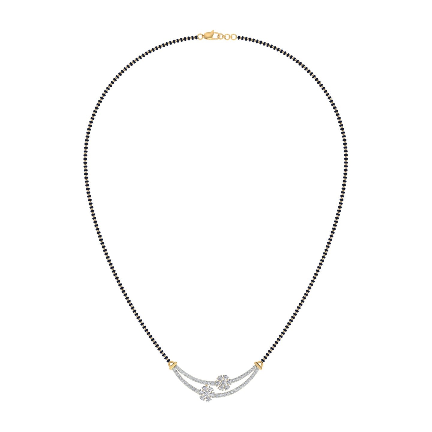 18k Yellow Gold and Diamond Mangalsutra Necklace and gold weight of 6.26g