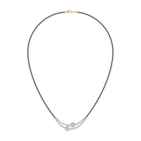 18k Yellow Gold and Diamond Mangalsutra Necklace and gold weight of 6.26g