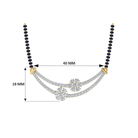 18k Yellow Gold and Diamond Mangalsutra Necklace and gold weight of 6.26g