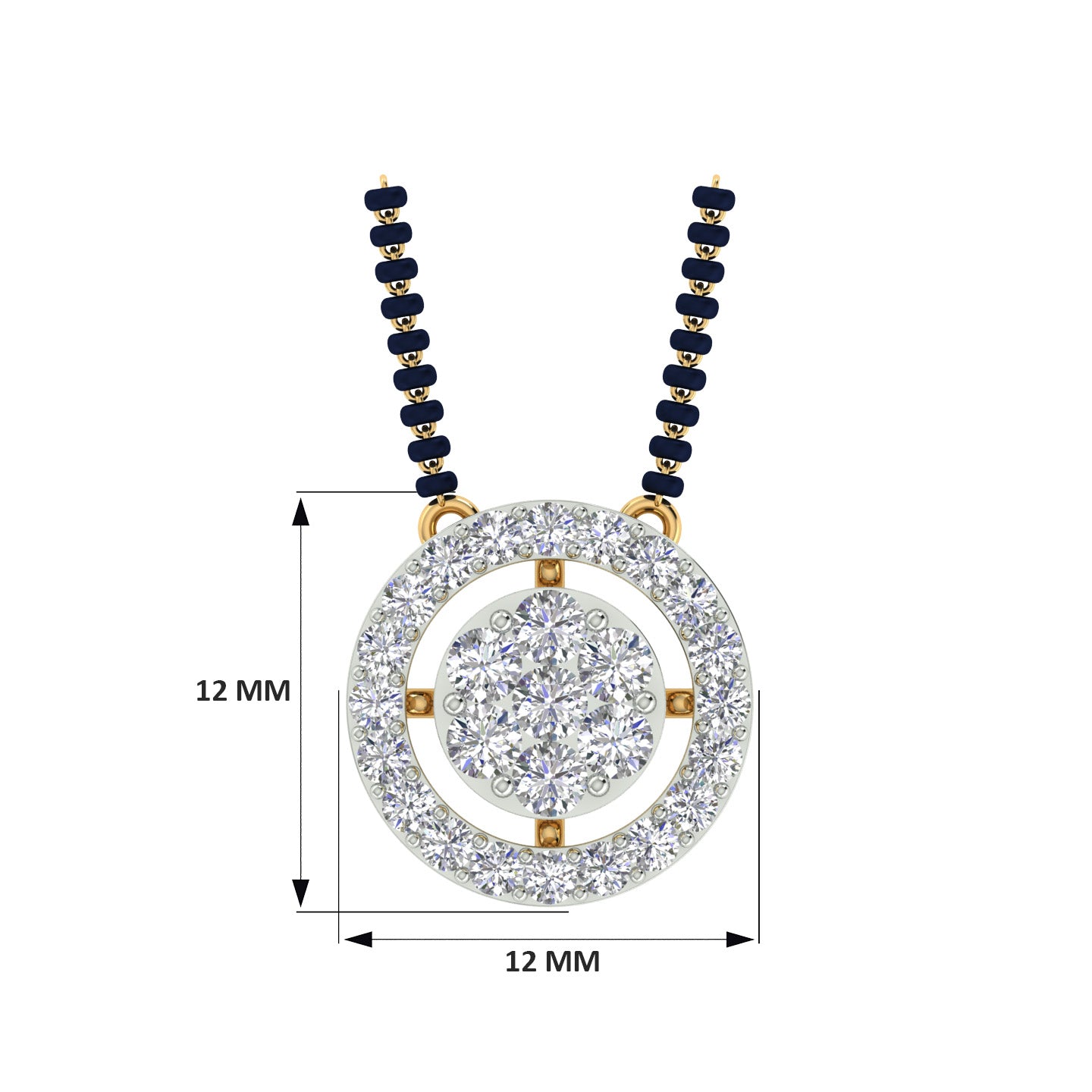 18k Yellow Gold Round and Diamond Solitaire measuring 18mm thickness x 2mm width and Carat weight of 0.47 (27 pieces)