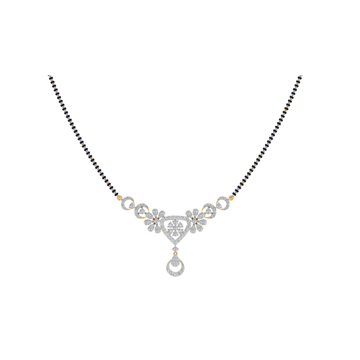 18k Yellow Gold Round and Diamond with Chain measuring 18mm thickness x 2mm width and Carat weight of 0.97 (104 pieces)