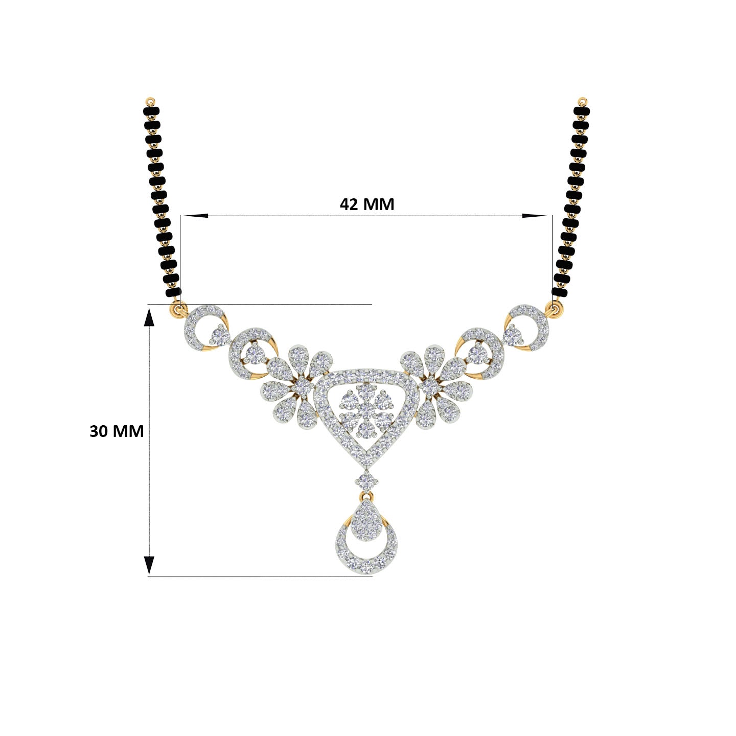 18k Yellow Gold Round and Diamond with Chain measuring 18mm thickness x 2mm width and Carat weight of 0.97 (104 pieces)