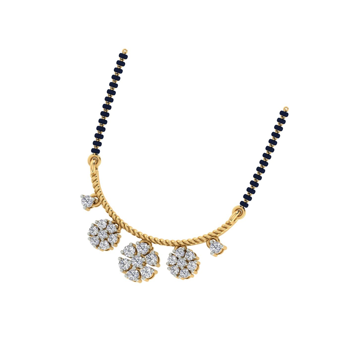 18k Yellow Gold Round and Diamond with Chain measuring 18mm thickness x 2mm width and Carat weight of 0.443 (23 pieces)