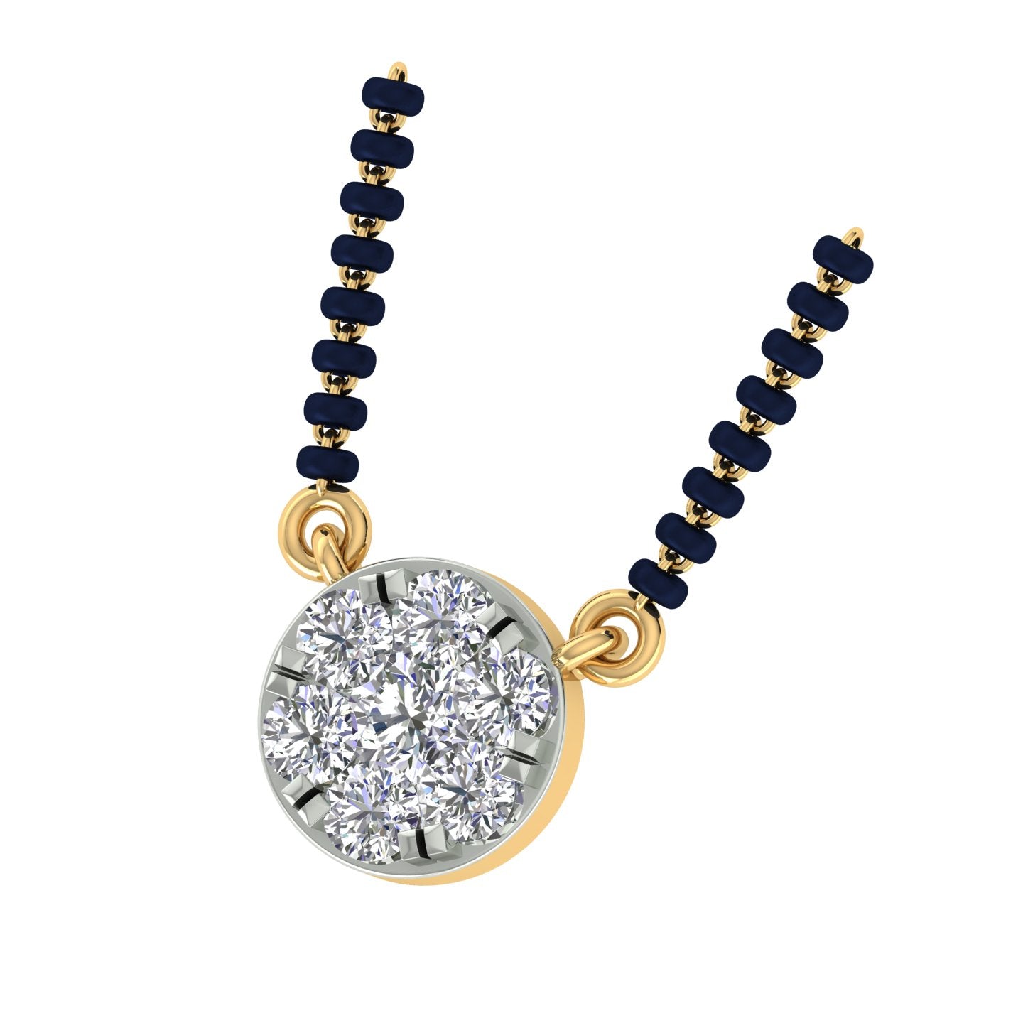 18k Yellow Gold Round and Diamond Solitaire measuring 18mm thickness x 2mm width and Carat weight of 0.267 (7 pieces)