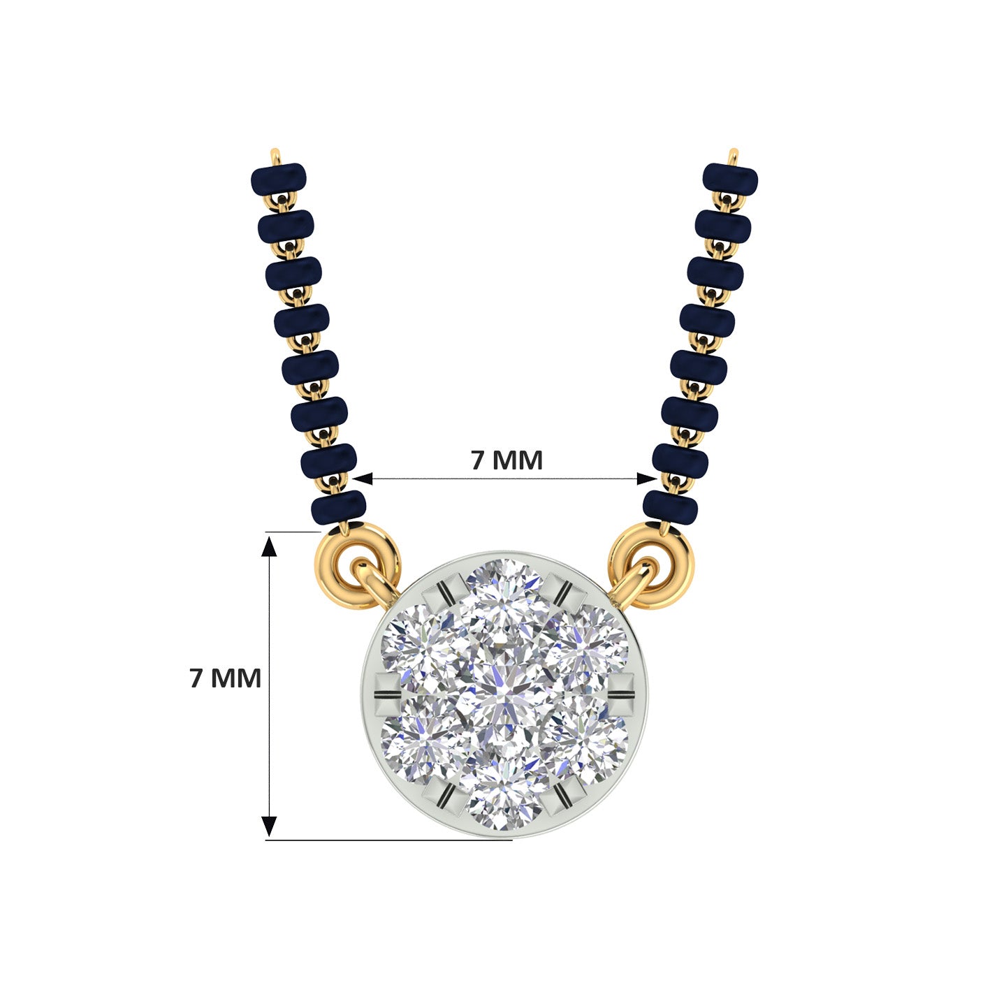 18k Yellow Gold Round and Diamond Solitaire measuring 18mm thickness x 2mm width and Carat weight of 0.267 (7 pieces)