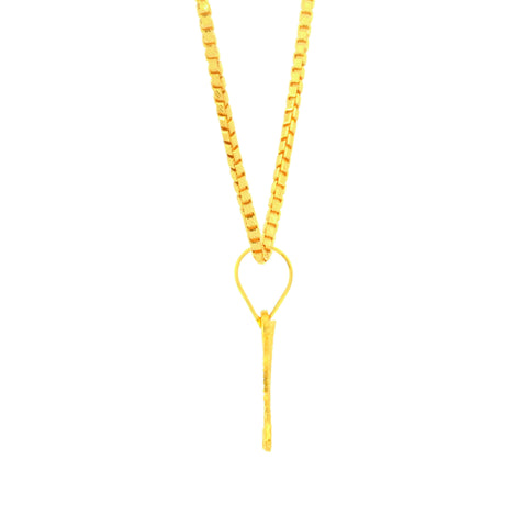 22K Yellow Gold Initial N Pendant with gold weight of 0.87g