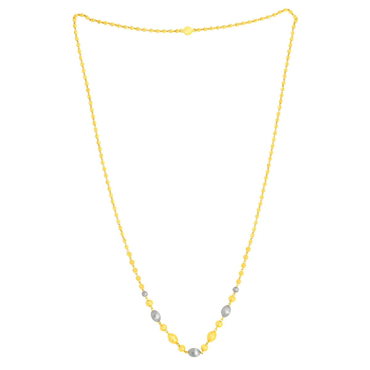 22K Gold Two-Tone 26 Inch Ball Necklace