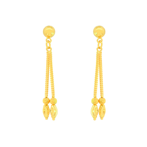 22K Gold Necklace and Dangling Earring Set