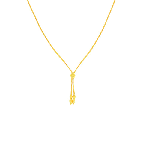 22K Gold Necklace and Dangling Earring Set