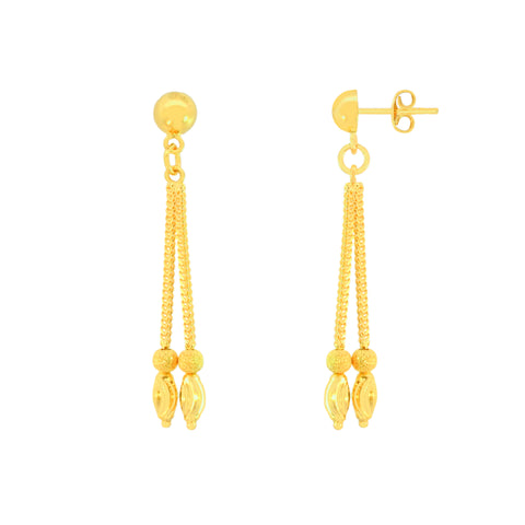 22K Gold Necklace and Dangling Earring Set